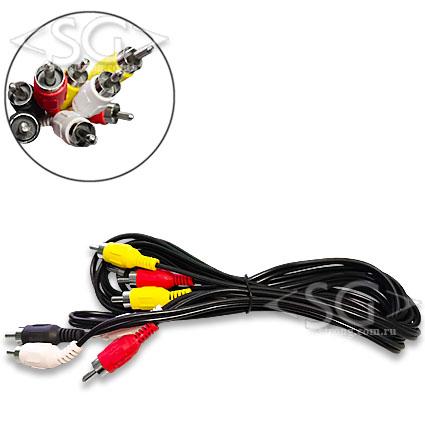 Шнур 4*RCA штекера - 4*RCA штекера 1,5 м.